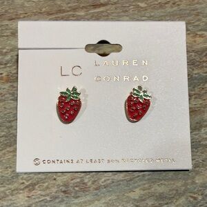 LC Lauren Conrad Red and Green Strawberry Earrings